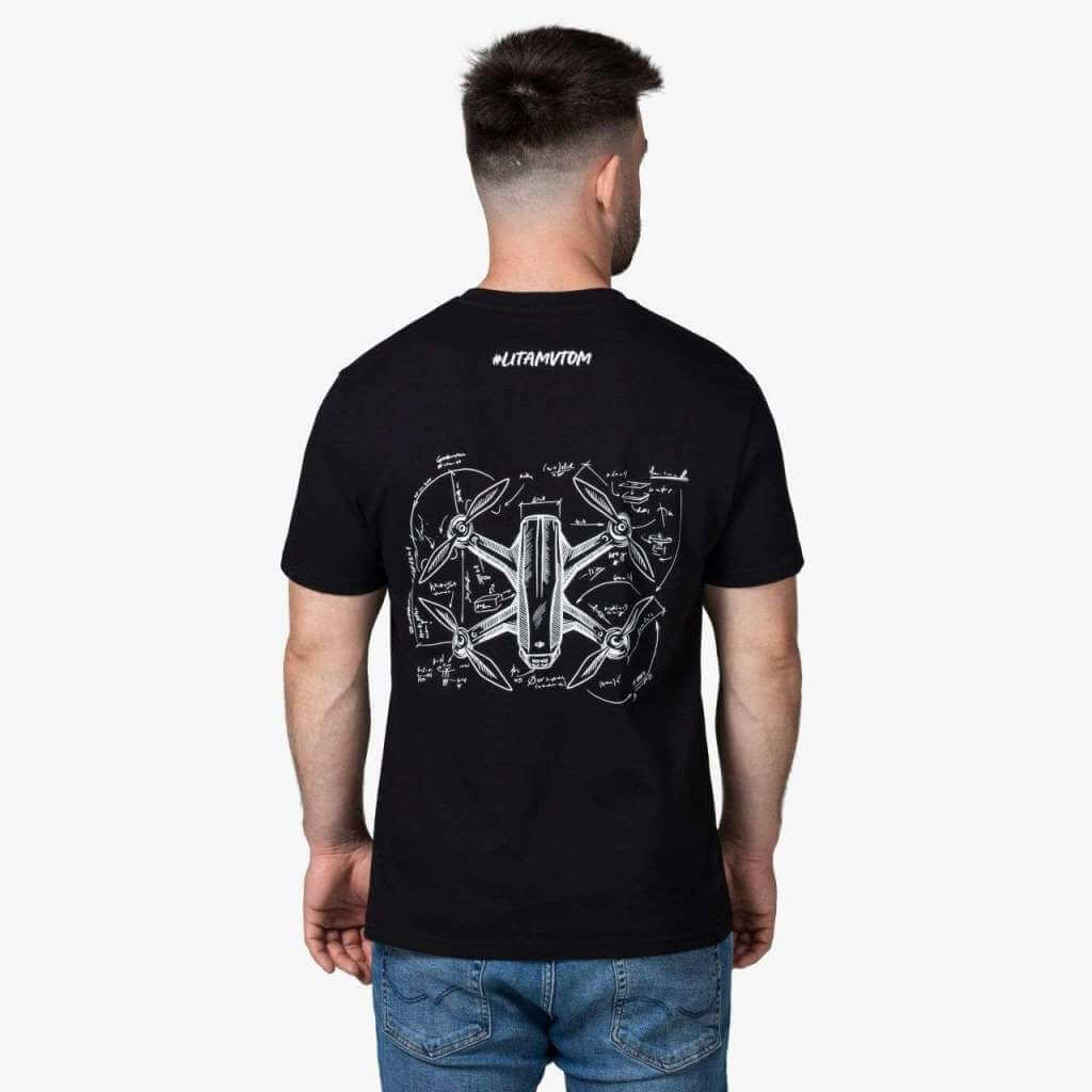 DJI Triko černé - dron záda - S 