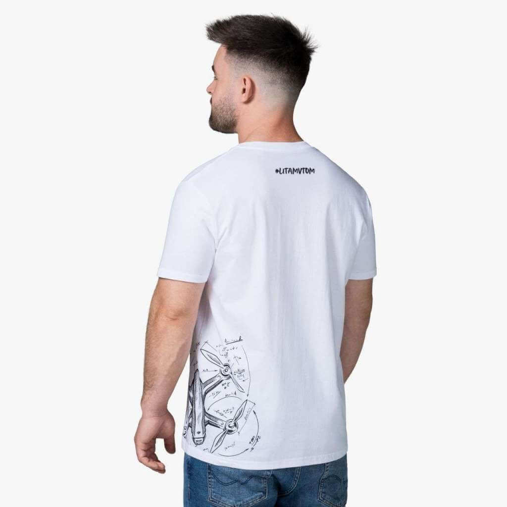 DJI Triko bílé - dron bok - XXL 
